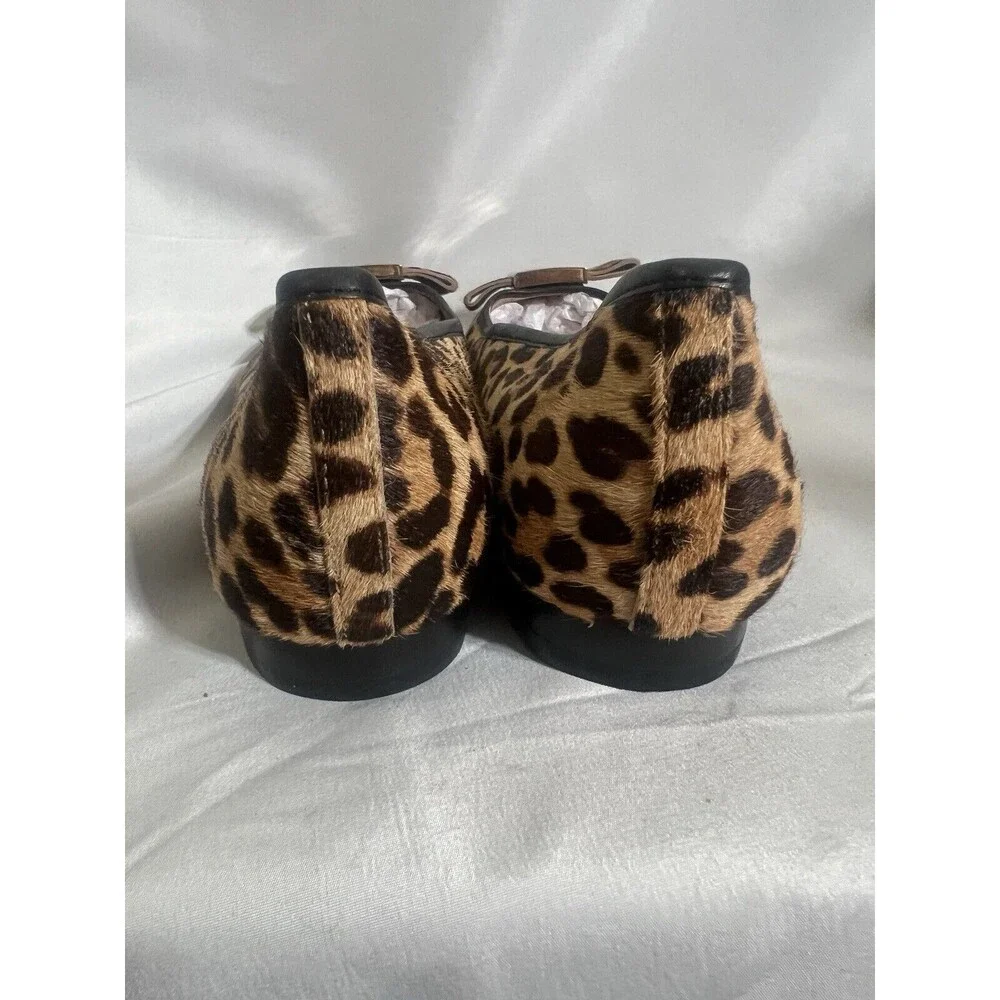 Kate Spade New York Maline Bow Ballet Flat Leopard Calf Hair Leather 7.5M